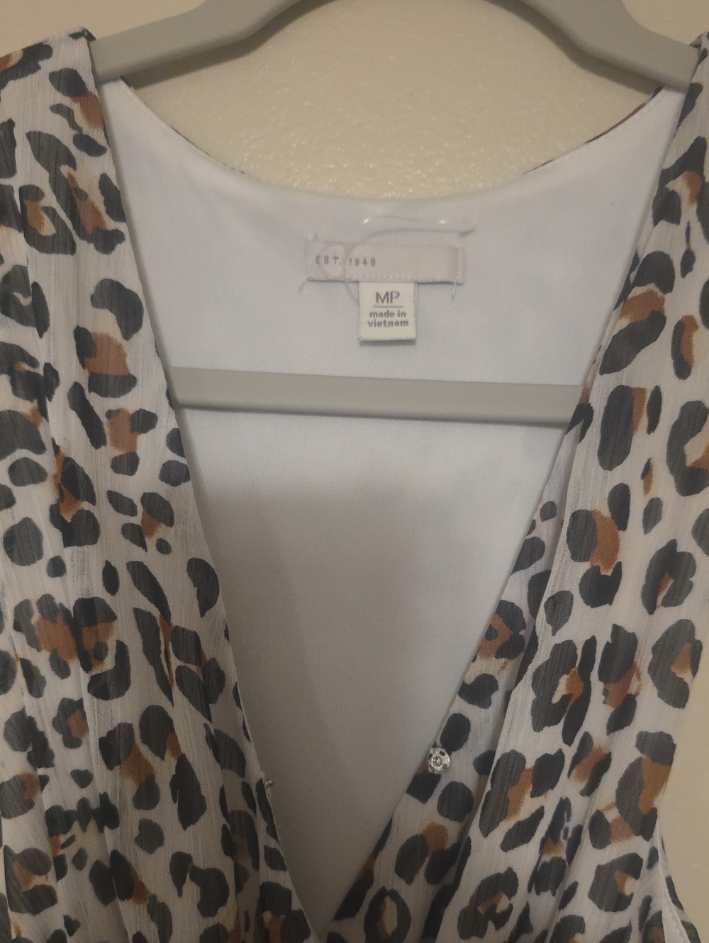 Leopard Print V-Neck Dress, In Brown, Black & Tan